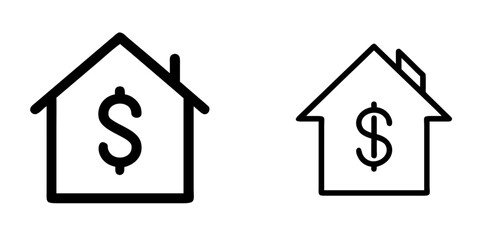 Real Estate Price Tag Outline Icon