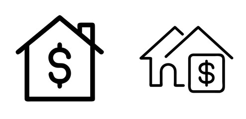 House Price Outline Vector Icon