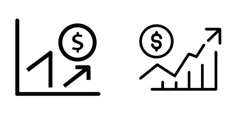 Revenue Growth Outline Vector Icon