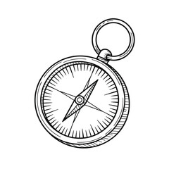 Vintage hand drawn compass illustration for navigation and exploration