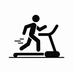 Man running on a treadmill icon for fitness and exercise