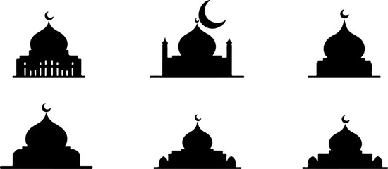 Islamic Mosque Silhouette Collection vector bundle