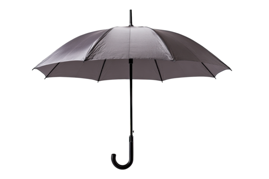 Gray umbrella against transparent background