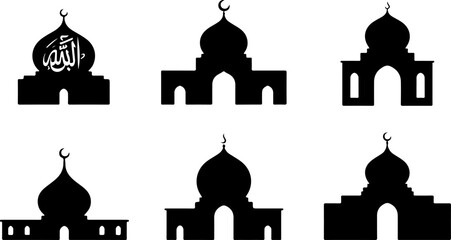 Islamic Mosque Silhouette Collection vector bundle