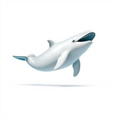 Obraz premium Elegant White Whale Swimming Gracefully in Ocean Waters