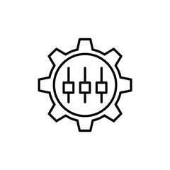 Gear with sliders representing settings and control