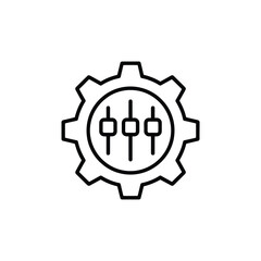 Gear icon with three sliders representing settings or controls