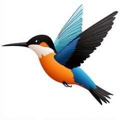 Obraz premium Colorful Kingfisher Bird in Flight with Spread Wings and Feathers
