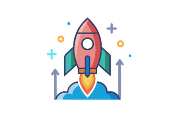 rocket icon startup launch speed spark progress business energy growth future