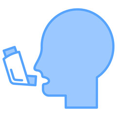 Asthma Blue Icon