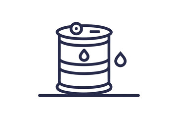 single oil barrel with small label icon