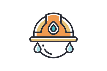 safety helmet with droplet of water protection