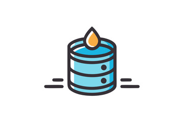 storage drum leaking a droplet of liquid