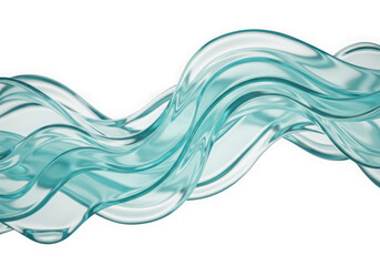 Abstract flowing water aqua wave isolated on transparent background