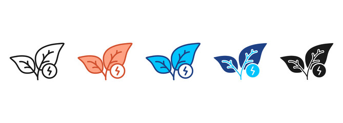 Obraz premium Leaf Icon Set Multiple Style Collection