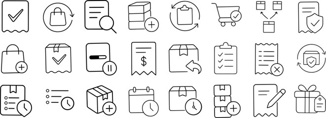E-commerce Stroke Icon Collections. Containing Cart, Delivery, Package, Payment and more icons.