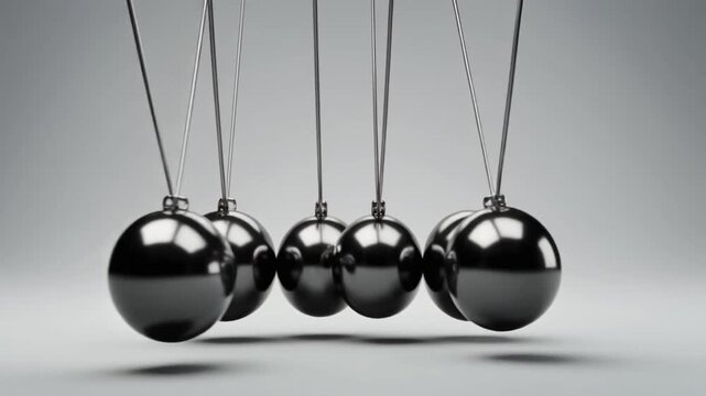 Newton's Cradle on White Background