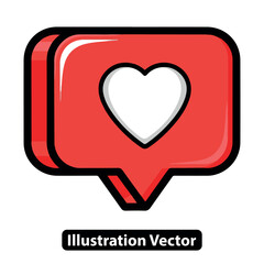 Love reaction notification icon with a heart symbol for social media application engagement.