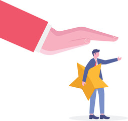 Employee success recognition, encourage and motivate best performance,flat characters.
