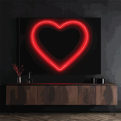 Neon Heart Shaped Valentine's Day Card