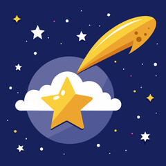 vector illustration of a rocket in space