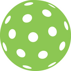 Naklejka premium A simple lime green pickleball with holes, a vector graphic icon for sports games.