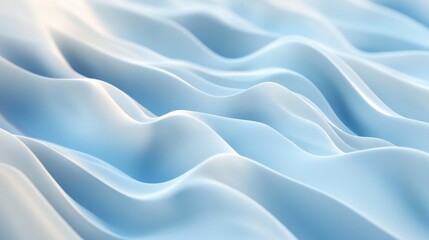 Obraz premium This stunning image features soft flowing waves of light blue fabric, showcasing gentle curves and textures, perfect for backgrounds or design elements.