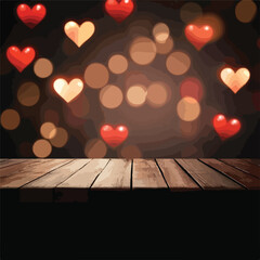 Valentine's Day Wooden Table Setting