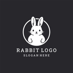 Fototapeta premium Rabbit logo style icon design template vector illustration