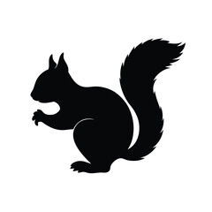 squirrel-silhouette-on-white-background