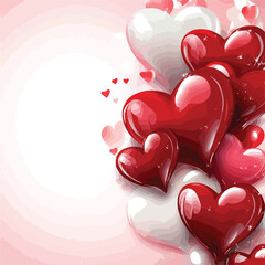 Romantic Red Hearts Background Design