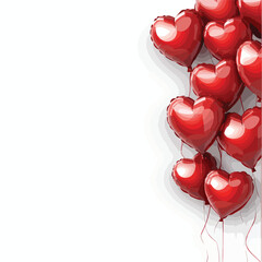 Romantic Hearts and Balloons Copy Space