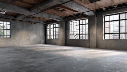 Empty industrial loft interior