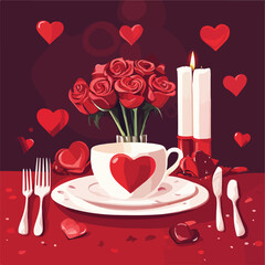 Elegant Valentine's Day Table Decor Setting
