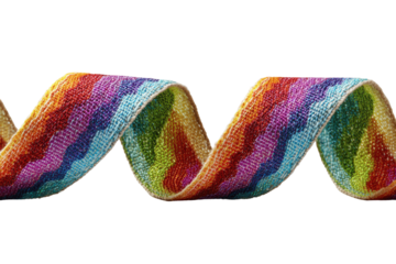 Vibrant, multicolored ribbon, wavy design