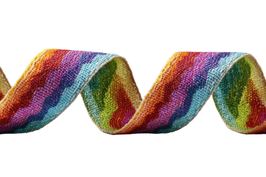 Vibrant, multicolored ribbon, wavy design