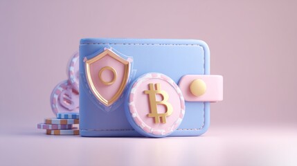 Pastel crypto wallet design illustration