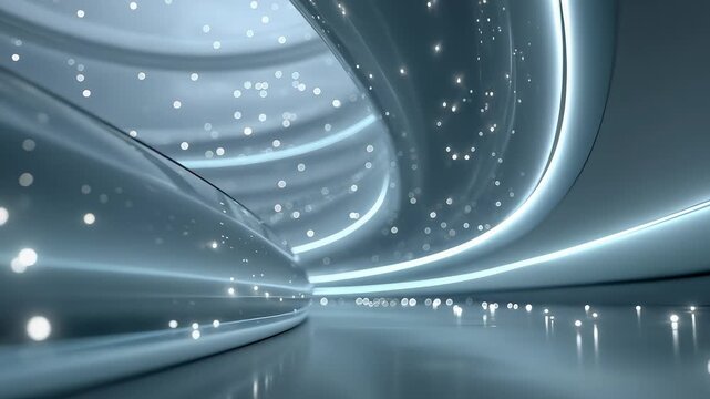 Technological Light and Shadow Tunnel Extends Infinitely