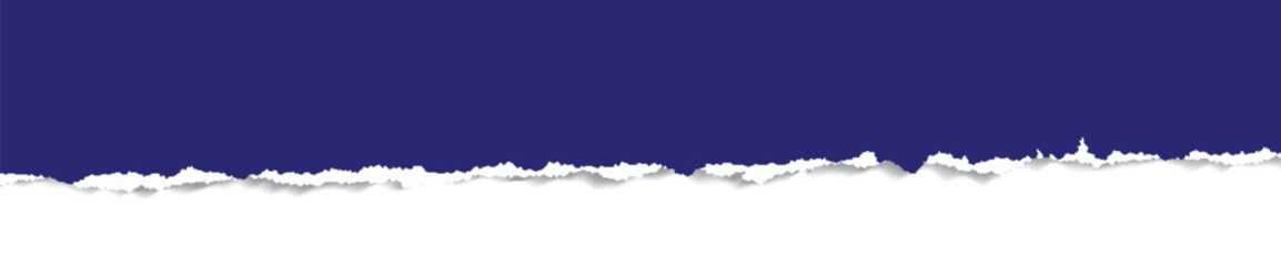 Realistic torn paper edge. Ripped blue paper mockup isolated on transparent background. Piece of rip paper PNG. mockup template 