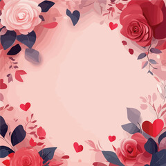 Romantic Valentine's Day Flowers Pink Background