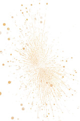 Golden particles on a white transparent background. Dynamic, festive, and elegant motion effect.