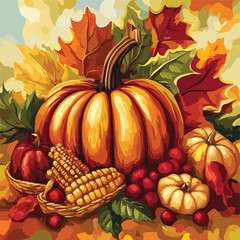 Thanksgiving invitation vector illustration design