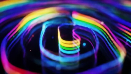 Dynamic Abstract Rainbow Light Waves Background. Vibrant Flowing Neon Spectrum with Luminous Trails. Colorful Digital Art Concept. - Powered by Adobe