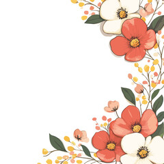 Floral Blank Card Top View Layout