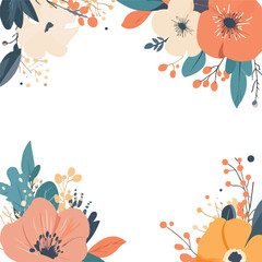 Floral Blank Card Top View Layout