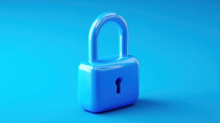 Blue padlock security illustration