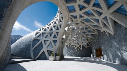 Obraz premium Abstract Architectural Detail of Modern Cultural Structure