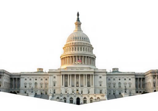 United states capitol building washington dc isolated on transparent background