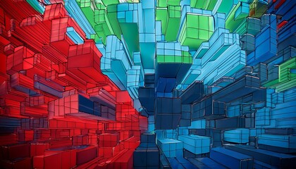 abstract blue background with cubes