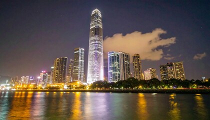 Fototapeta premium hong kong skyline at night